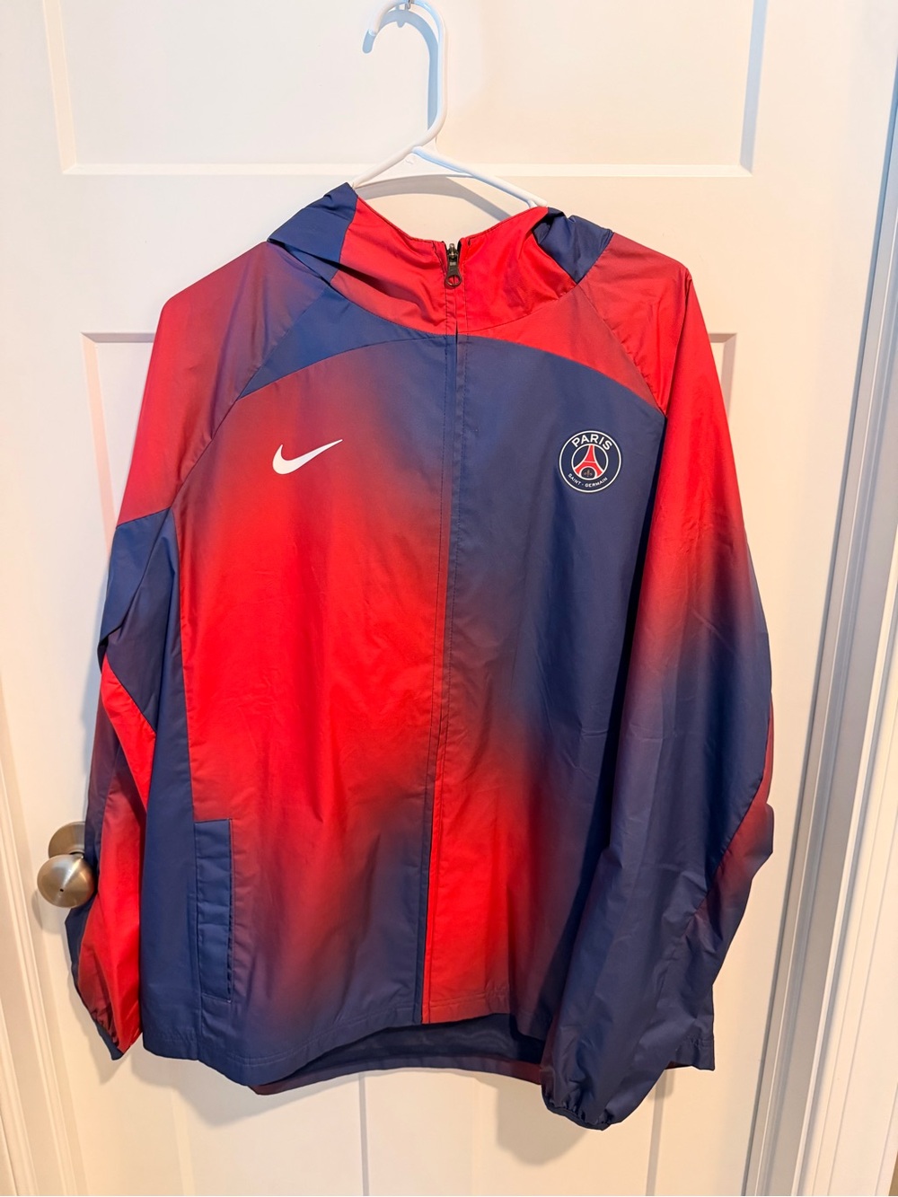 Nike PSG men’s Red & Navy Hooded Windbreaker Jacket